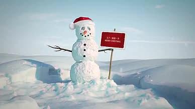圣诞节快乐雪人AE模板视频的预览图